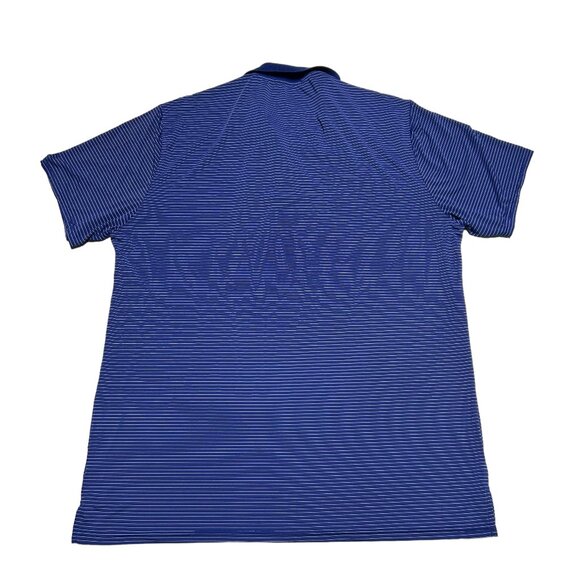 Tapulco Polo Shirt Mens XL Navy Blue Stripe Performance Stretch Golf Casual - Picture 3 of 7